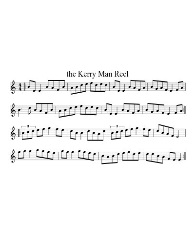 the Kerry Man Reel (Version 2) sheet music preview