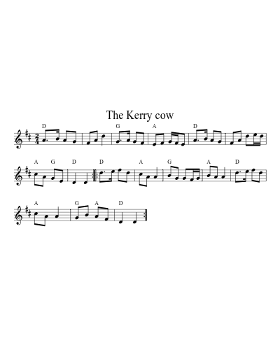 The Kerry cow (Version 2) sheet music preview