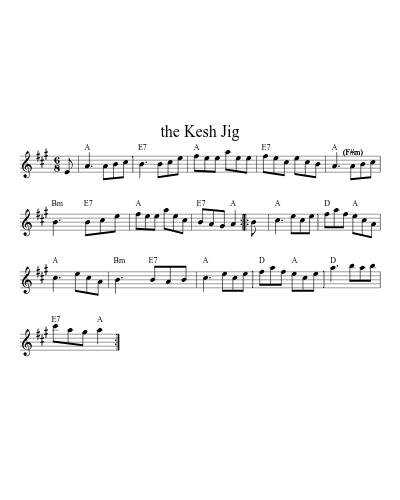 The Kesh jig (Version 3) sheet music preview