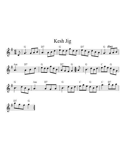 Kesh Jig (Version 14) sheet music preview