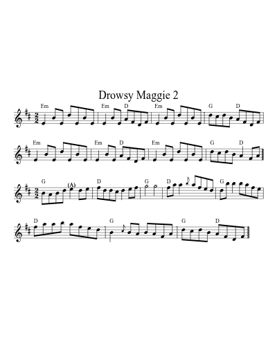 Drowsy Maggie 2 sheet music preview
