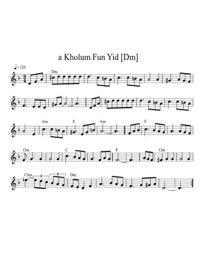a Kholum Fun Yid    [Dm]