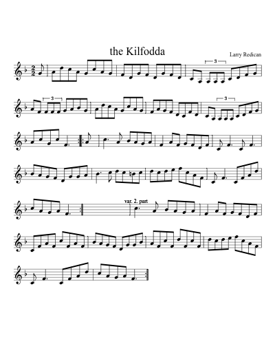 the Kilfodda sheet music preview