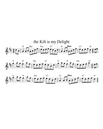 the Kilt is my Delight (Version 3) sheet music preview
