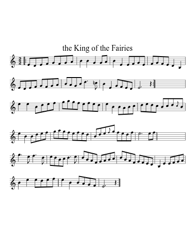 the King of the Fairies (Version 3) sheet music preview