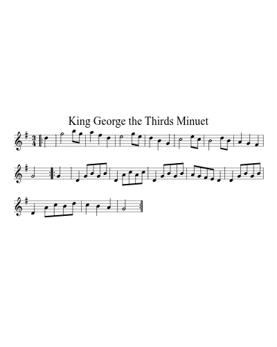 King George the Thirds Minuet