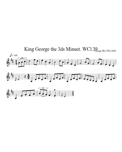 King George the 3ds Minuet. WCl.39 preview