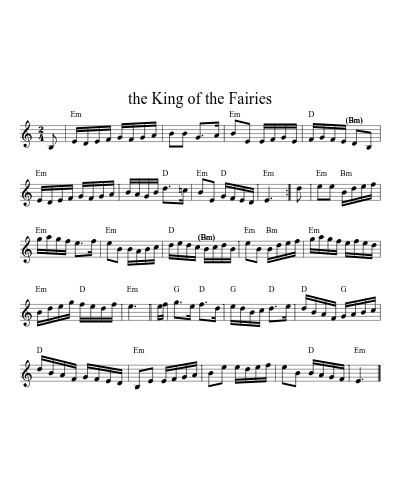 the King of the Fairies (Version 4) sheet music preview
