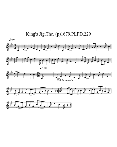 King's Jig,The. (p)1679.PLFD.229