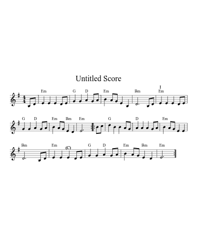 Kingsfold Am Bm Dm Em 32 8 (Version 4) sheet music preview