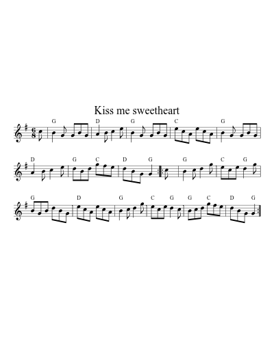 Kiss me sweetheart (Version 8) sheet music preview