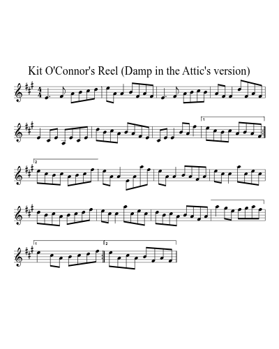 Kit O'Connor's Reel (Damp in the Attic's version)