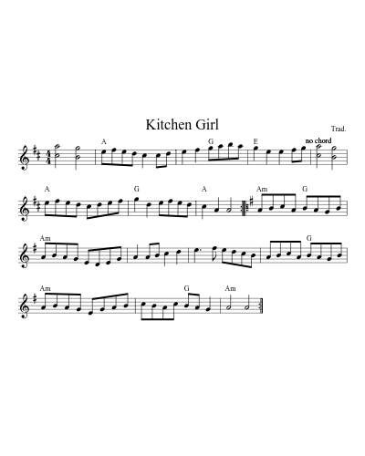 Kitchen girl (Version 5) sheet music preview