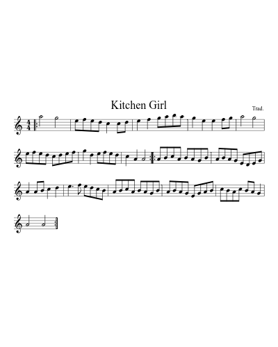 Kitchen girl (Version 7) sheet music preview