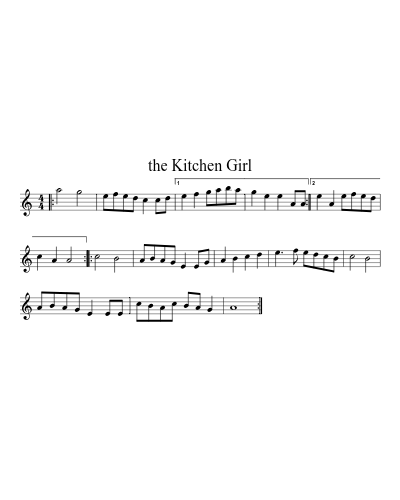 the Kitchen Girl (Version 3) sheet music preview