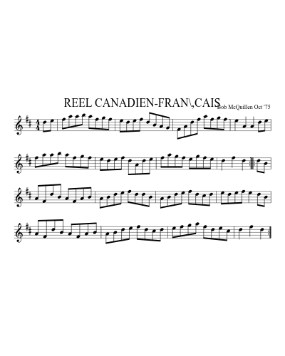 REEL CANADIEN-FRAN\,CAIS