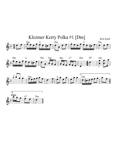 Klezmer Kerry Polka #2   [Dm] sheet music preview