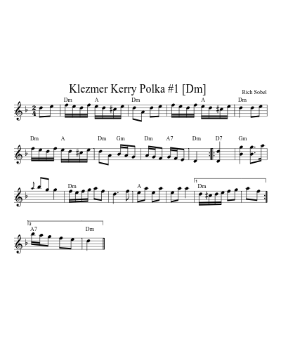 Klezmer Kerry Polka #1   [Dm] (Version 3)