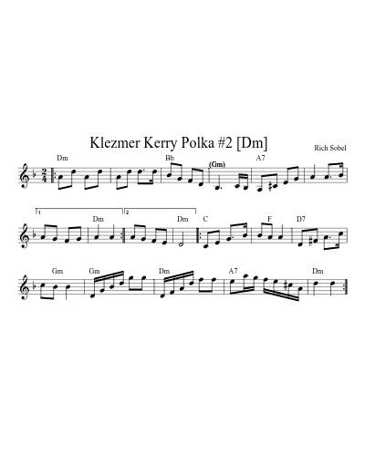 Klezmer Kerry Polka #2   [Dm] (Version 2)