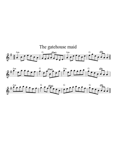 The Gatehouse Maid (Version 2) sheet music preview
