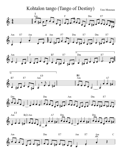 Kohtalon tango (Tango of Destiny) (Version 3)