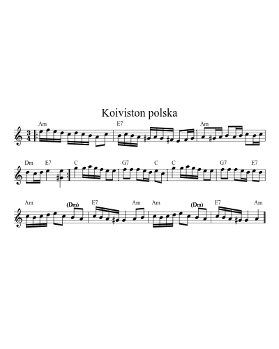 Koiviston polska (Version 2) sheet music preview