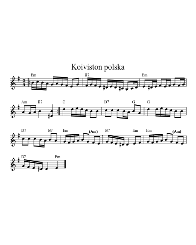 Koiviston polska (Version 4) sheet music preview