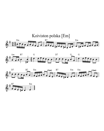 Koiviston polska   [Em] sheet music preview