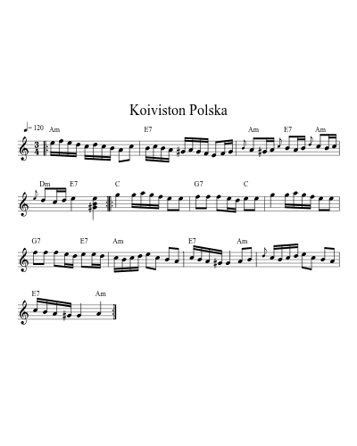 Koiviston polska (Version 9) sheet music preview