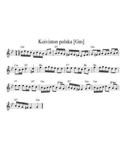 Koiviston polska   [Gm] (Version 4) sheet music preview