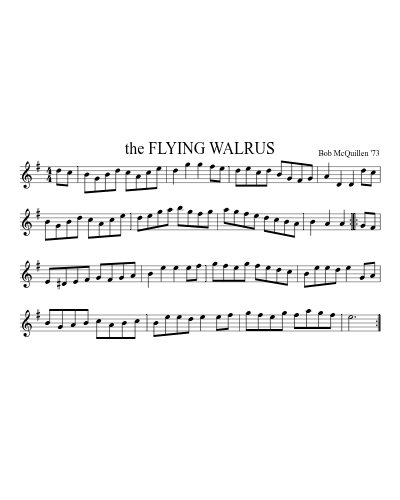 the FLYING WALRUS sheet music preview