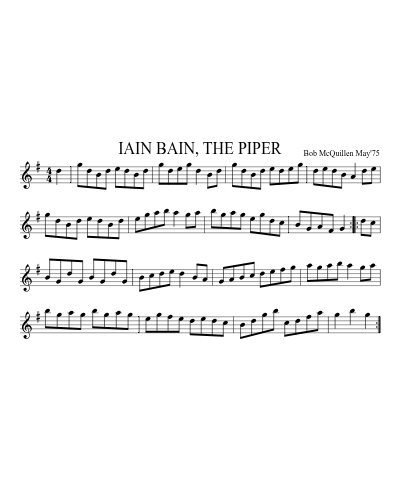 IAIN BAIN, THE PIPER