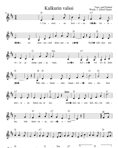 Kulkurin valssi (Version 4) sheet music preview