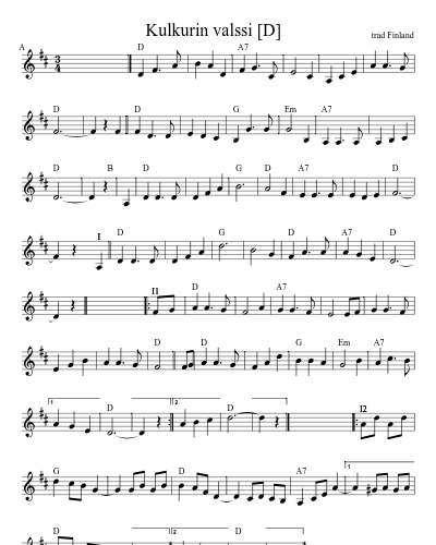 Kulkurin valssi   [D] (Version 2)
