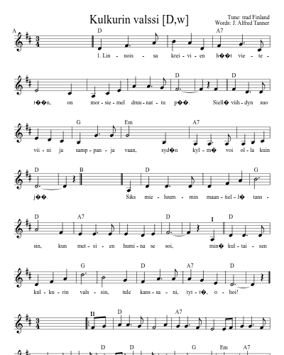 Kulkurin valssi   [D,w]