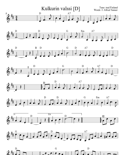 Kulkurin valssi   [D] (Version 4)