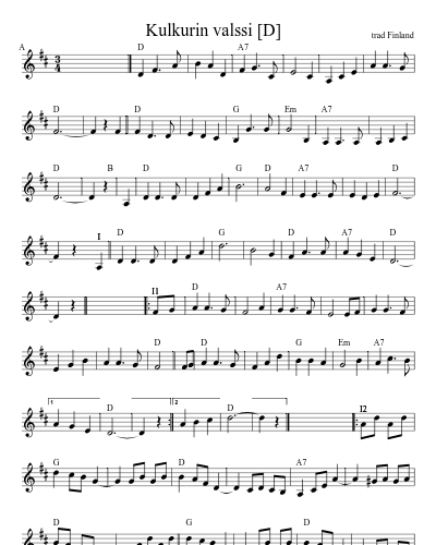 Kulkurin valssi   [D] (Version 5)