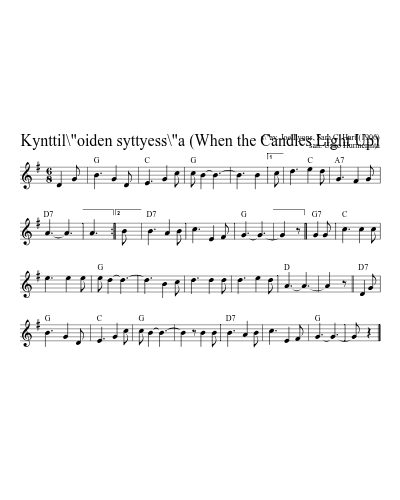 Kynttil\"oiden syttyess\"a (When the Candles Light Up) preview