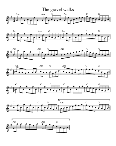 The Gravel Walks (Version 2) sheet music preview