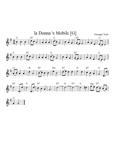 la Donna 'e Mobile    [G] (Version 2) preview