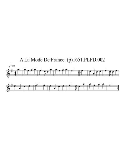 A La Mode De France. (p)1651.PLFD.002