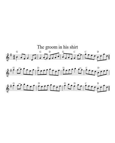 The groom in his shirt sheet music preview
