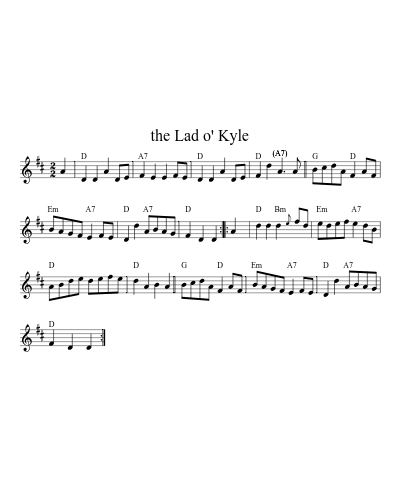 the Lad o' Kyle (Version 2)