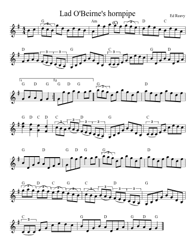 Lad O'Beirne's hornpipe (Version 2)