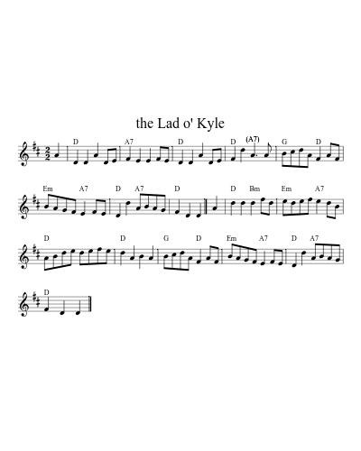 the Lad o' Kyle (Version 7) sheet music preview