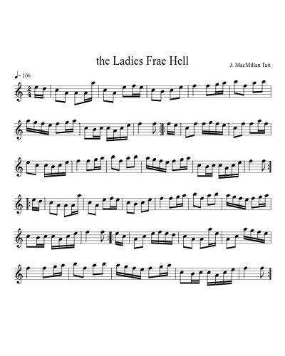 the Ladies Frae Hell (Version 2) sheet music preview