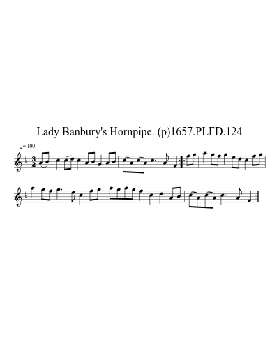 Lady Banbury's Hornpipe. (p)1657.PLFD.124