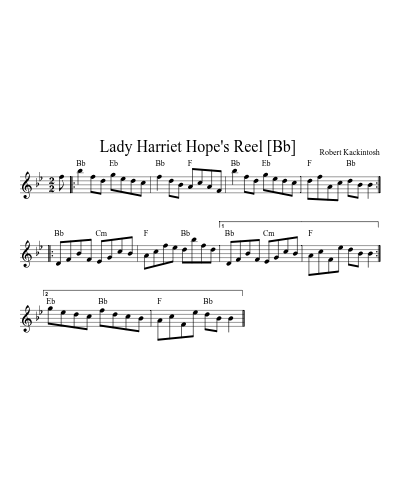 Lady Harriet Hope's Reel  [Bb]