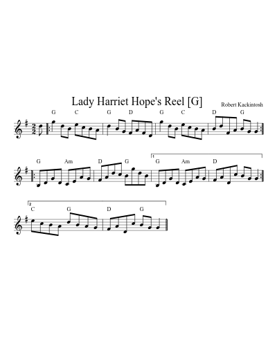 Lady Harriet Hope's Reel  [G]