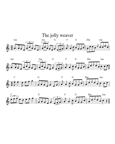 The jolly weaver sheet music preview